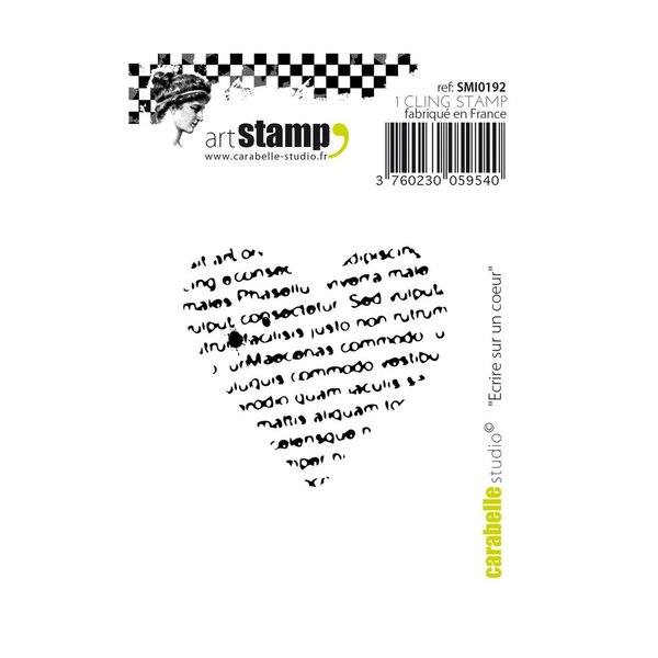 Carabelle Studio cling stamp mini ecrire sur un coeur (SMI0192)