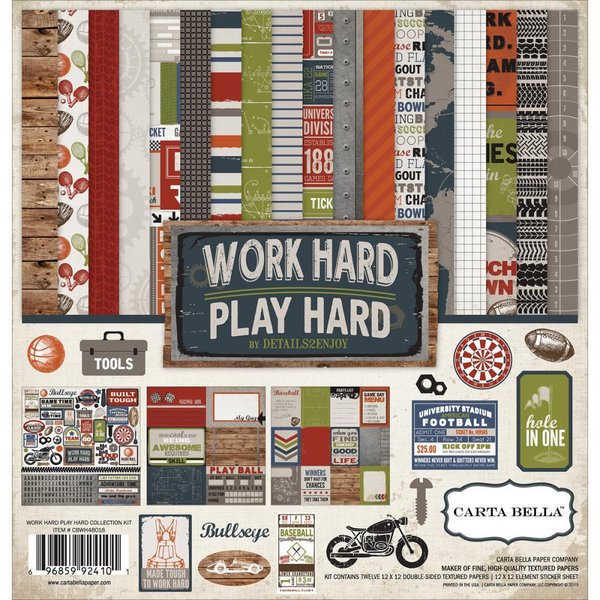 Carta Bella - Work Hard Play Hard Collection Kit 12X12"