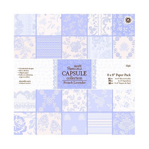 Papermania Capsule - French Lavender - 8 x 8 Paper Pack (32pk) (PMA 160233)