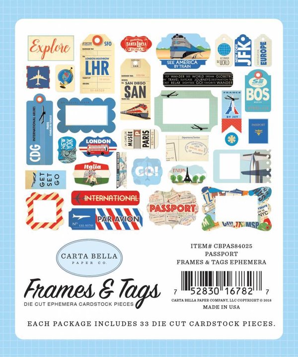 Carta Bella Passport Frames & Tags (CBPAS84025)