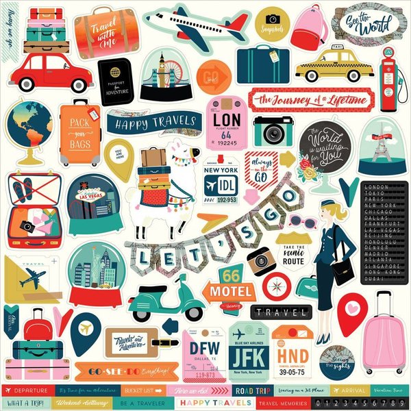 Carta Bella: Pack Your Bags 12x12 Inch Element Stickers (CBPYB86014)