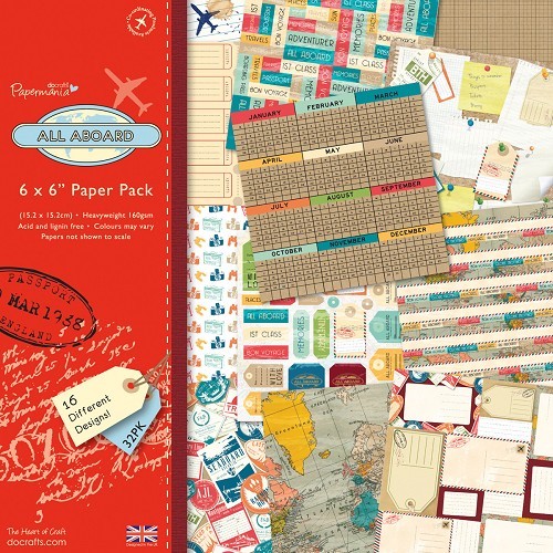 Docrafts: All Aboard -  6x6 Paper Pack (32pk) (PMA 160144)