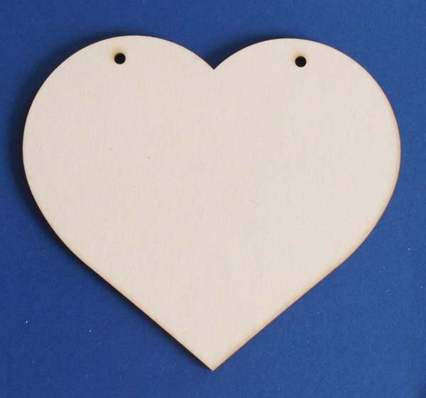 Naam bordje hart met gaten 10 x 11 cm 3 mm dik houtboard