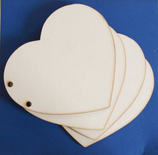 Scrapbook hart 11 x 9,5 cm 3mm dik (1 blad) houtboard