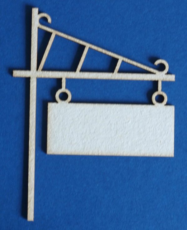 Uithangbord blanco klein 8,5 x 7,5 cm 1,5 mm dik chipboard