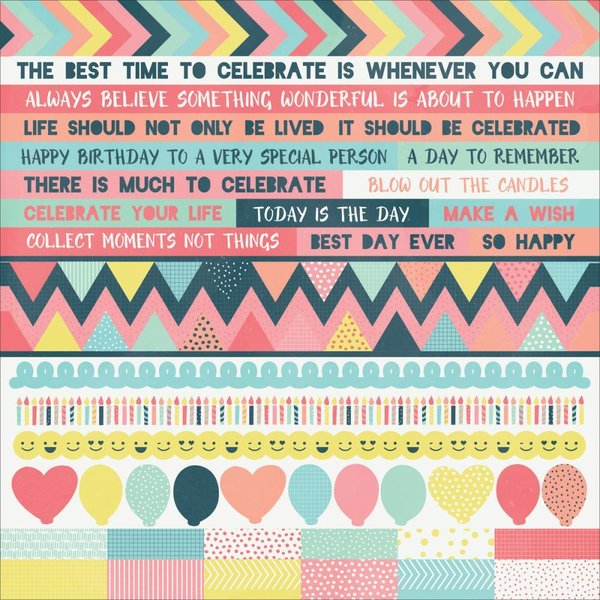 Kaisercraft - Party Time Cardstock Stickers 12"X12" (SS326)
