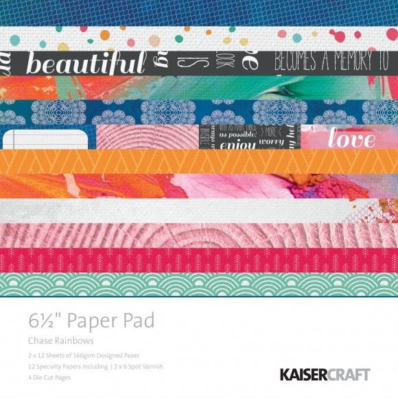 kaisercraft Chase rainbows paper pad 16,5x16,5cm