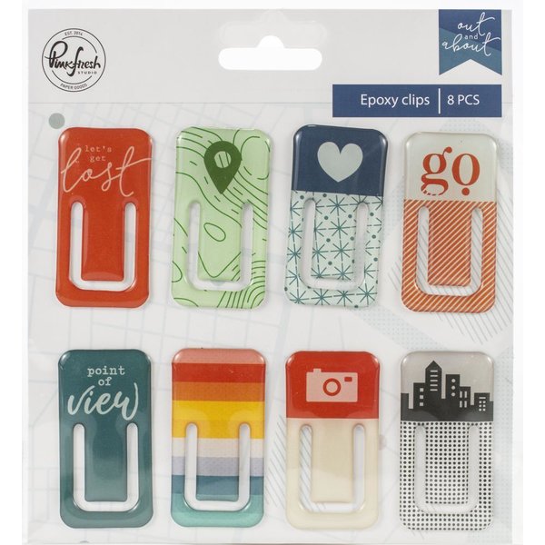 Pinkfresh: Out & About Epoxy Clips 8/Pkg