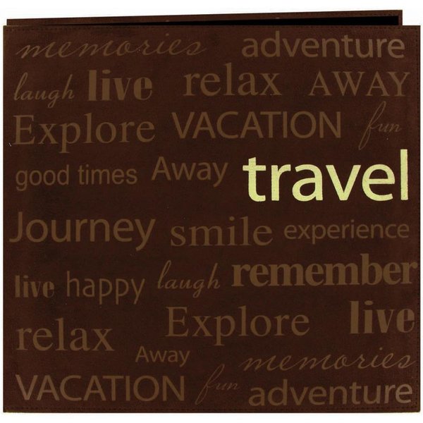 Pioneer: Travel Text Faux Suede Post Bound Album 12"X12" (MB10TXT - TR)