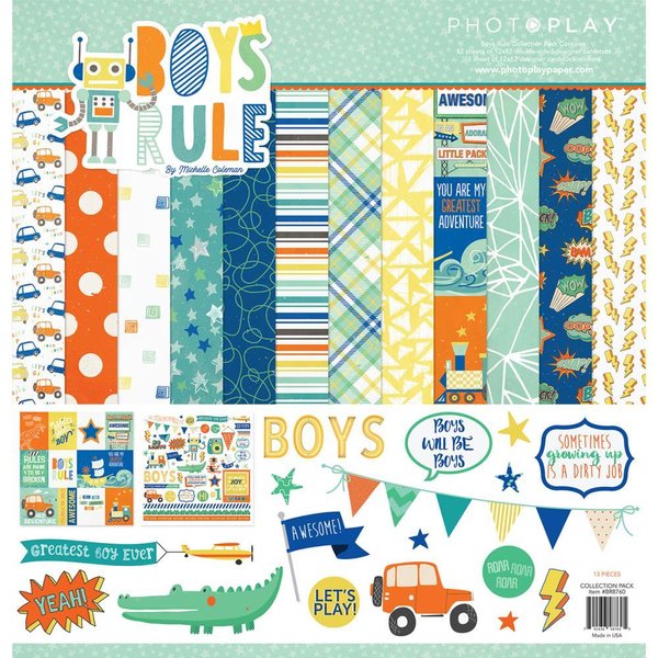 PhotoPlay: Boys Rule Collection Pack 12"X12" (BR8760N)