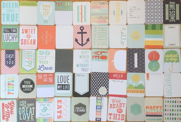 Project Life Coral 50 x 3x4" journaling kaartjes (380219A)