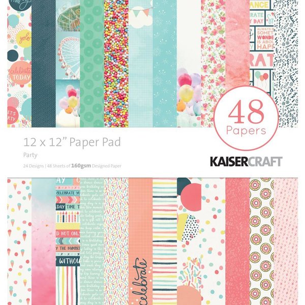 Kaisercraft - Party Paper Pad 12"X12" 48/Pkg (PP239)