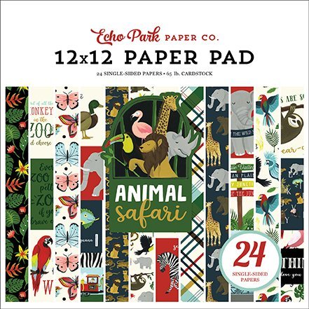 Echo Park Animal Safari 12x12 Inch Paper Pad (ZOO167030)