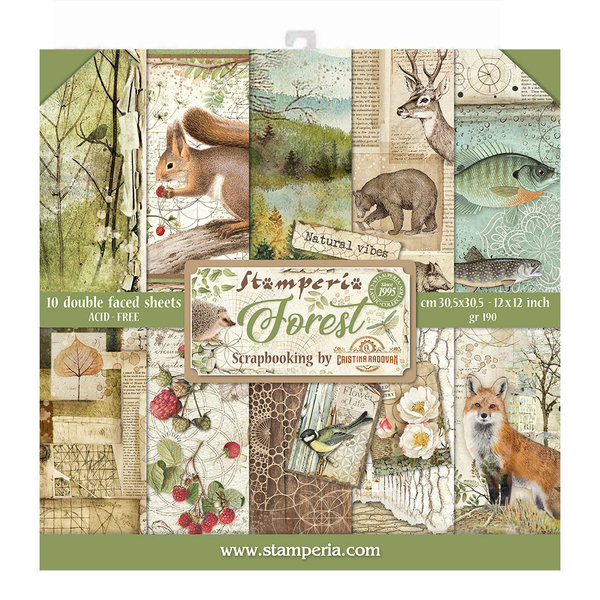 Stamperia Forest 12x12 Inch Paper Pack (SBBL63)