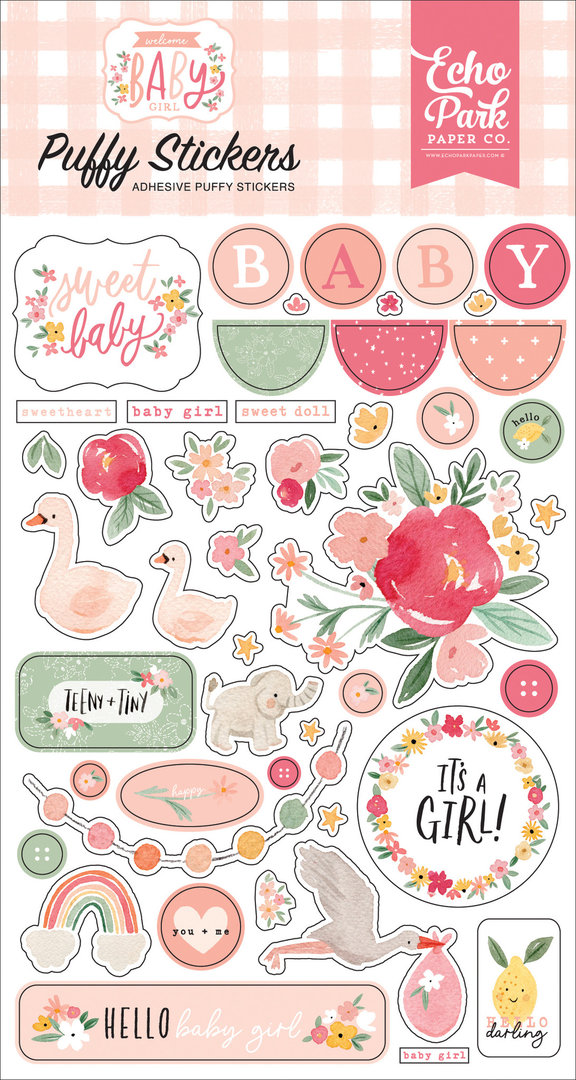 Echo Park - Welcome Baby Girl Puffy Stickers (WBG233066)