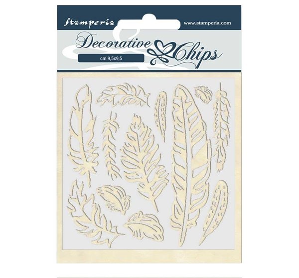 Stamperia Decorative Chips Amazonia Feather (SCB40)