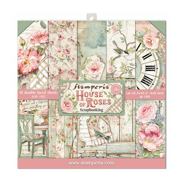 Stamperia - House of Roses 8x8 Inch Paper Pack (SBBS08)