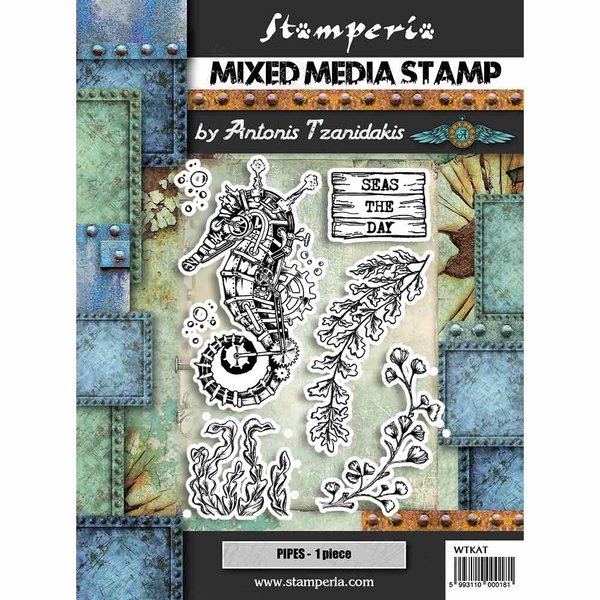 Stamperia - Seahorse Mixed Media Stamp (WTKAT11)