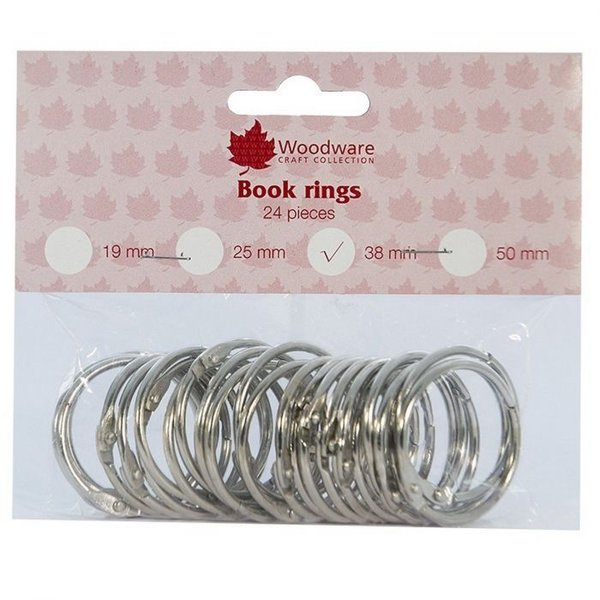 Woodware Book rings 38mm 24pieces (WW2877)