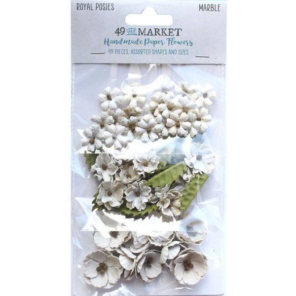 49 And Market Royal Posies Paper Flowers 49/Pkg Marble (49RP 34048)