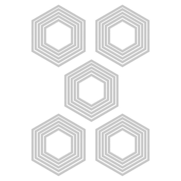 Sizzix  Tim Holtz Stacked Tiles, Hexagons Thinlits Dies (664420)