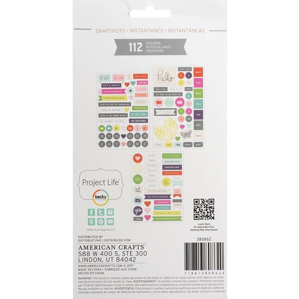 Project Life Snapshots Chipboard Stickers (380862)