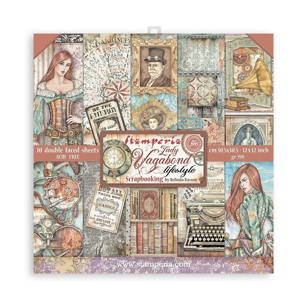Stamperia Lady Vagabond Lifestyle 12x12 Inch Paper Pack (SBBL98)