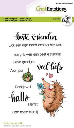 CraftEmotions clearstamps A6 - Hedgy teksten (NL) Carla Creaties (08-21) (130501/1519)