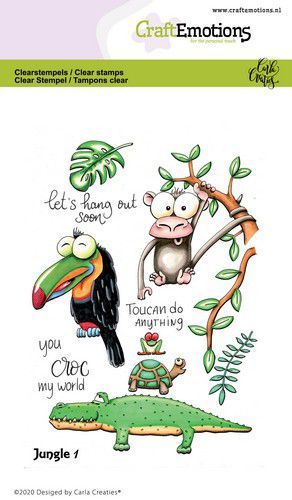 CraftEmotions clearstamps A6 - Jungle 1 Carla Creaties  (130501/1681)