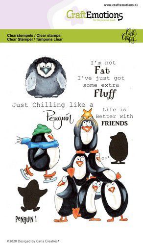 CraftEmotions clearstamps A6 - Penguin 1 Carla Creaties (10-20) (130501/1693)
