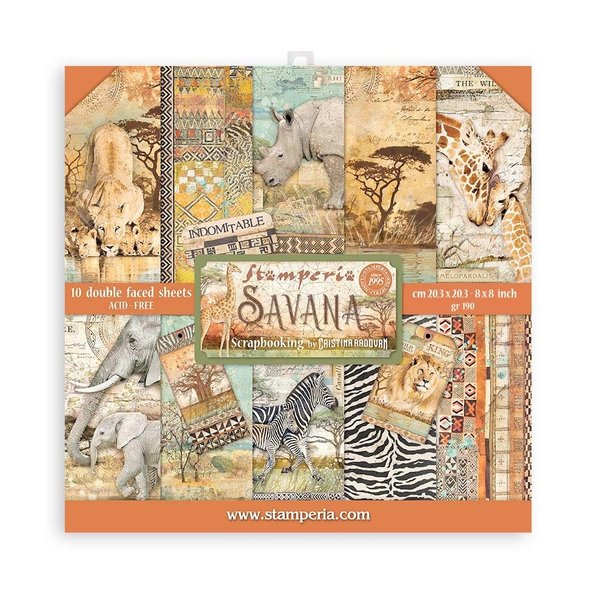 Stamperia Savana 8x8 Inch Paper Pack (SBBS57)