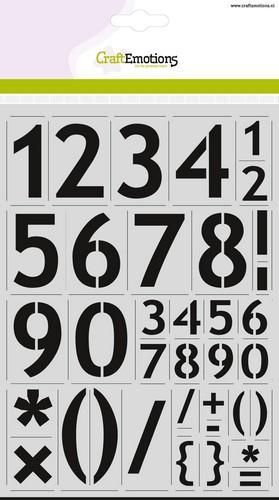 CraftEmotions - stencil - cijfers basic A4 - H=57mm  (185070/2213)