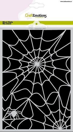 CraftEmotions Mask stencil Halloween spinnenweb A5 Carla Creaties (09-21) (185070/1282)