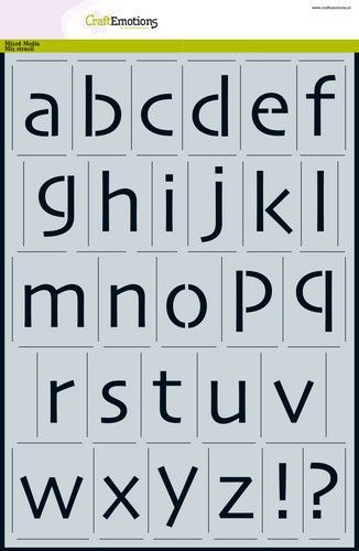 CraftEmotions - stencil - alfabet kleine letters Skia A4 - H=±35mm A4  (185070/2205)