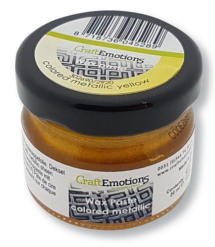 CraftEmotions Wax Paste metallic colored - geel 20 ml  (302690/2920)