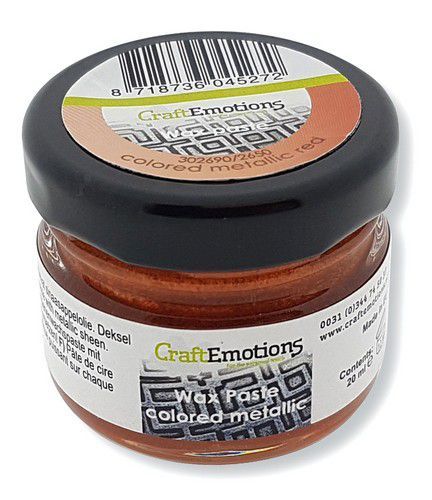 CraftEmotions Wax Paste metallic colored - rood 20 ml  (302690/2650)