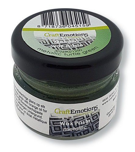 CraftEmotions Wax Paste metallic - groen 'turtle' 20 ml  (302690/1250)