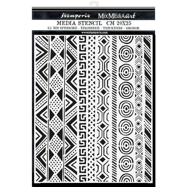 Stamperia - Savana Tribal Borders Thick Stencil 20x25cm (KSTD102)