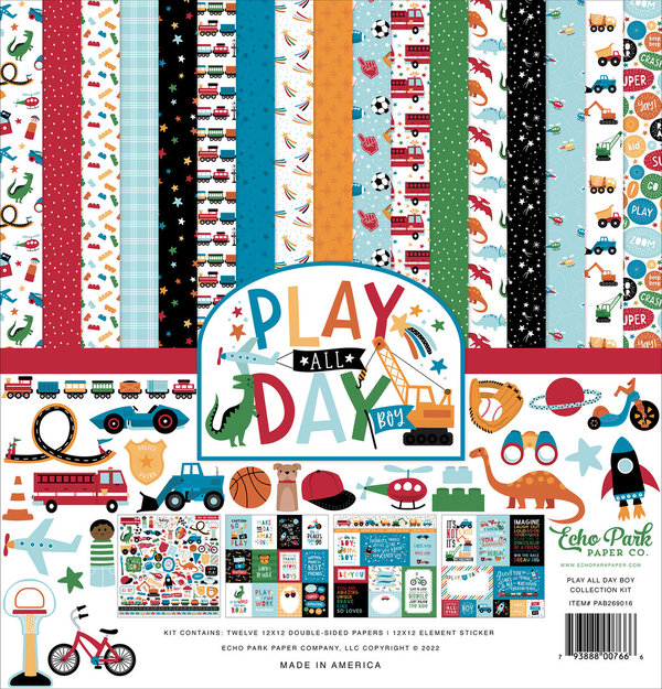 Echo Park Play All Day Boy 12x12 Inch Collection Kit (PAB269016)