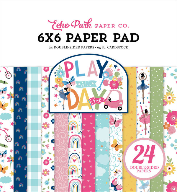 Echo Park - Play All Day Girl 6x6 Inch Paper Pad (PAG268023)