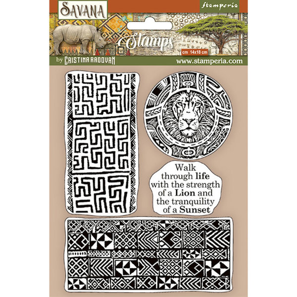 Stamperia - Savana Etnical Borders Natural Rubber Stamp (WTKCC209)