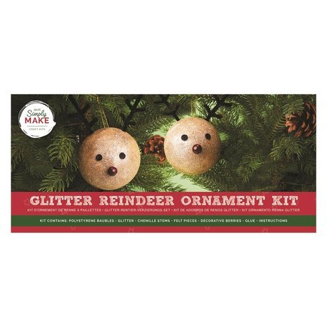 Simply Make - Ornament Kit Glitter Reindeer (2pcs) (DSM 105310)