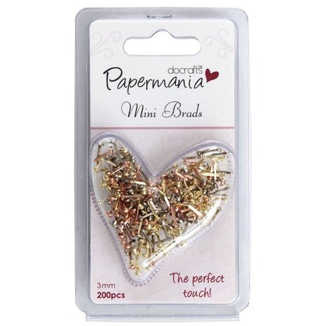 Papermania - Mini Brads Metallics (200pk) Assorted Gloss (PMA 3741104)