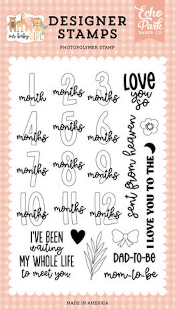 Echo Park - Our Baby Girl Months Designer Stamps (OBA301044)