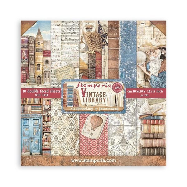 Stamperia - Vintage Library 12x12 Inch Paper Pack (SBBL132)