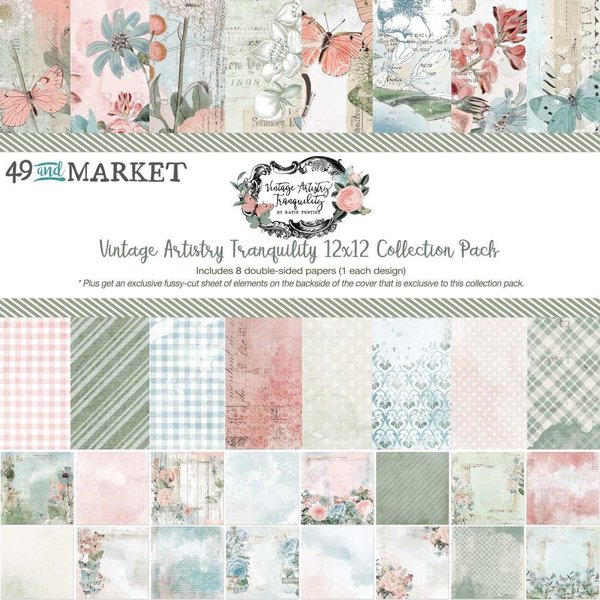49 And Market - Vintage Artistry Tranquility Collection Pack 12"X12" (VAT39623)